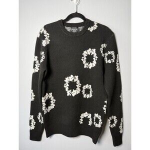 NWT GSTR Men’s  Black Cotton Wreath Print Size Medium Stretch $60